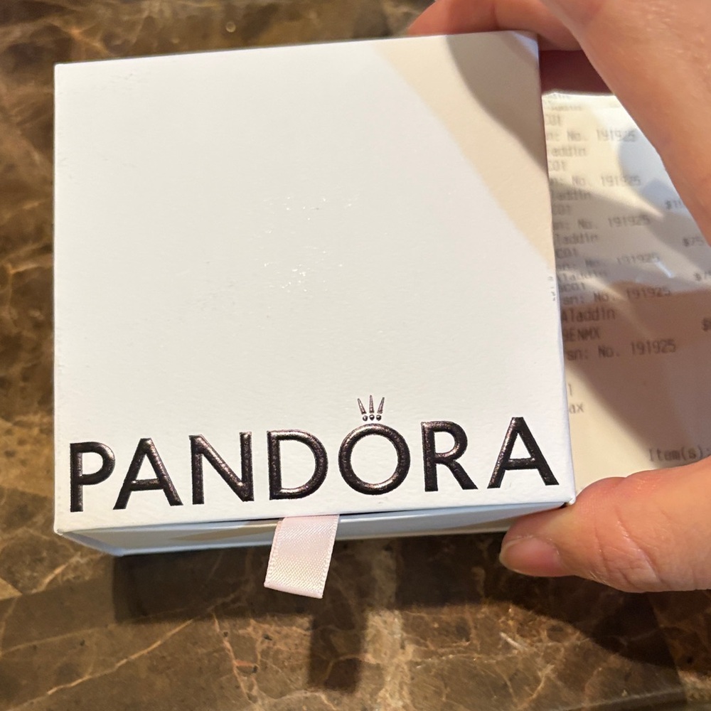 Pandora Silver Charm Bracelet with Blue and Gold Accents - Picture 12 of 13